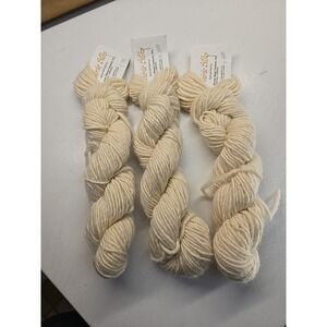 "Prairie Silks" Brown Sheep Co. Yarn 3 Skeins Mohair, Wool, Silk Dough 010 Cream